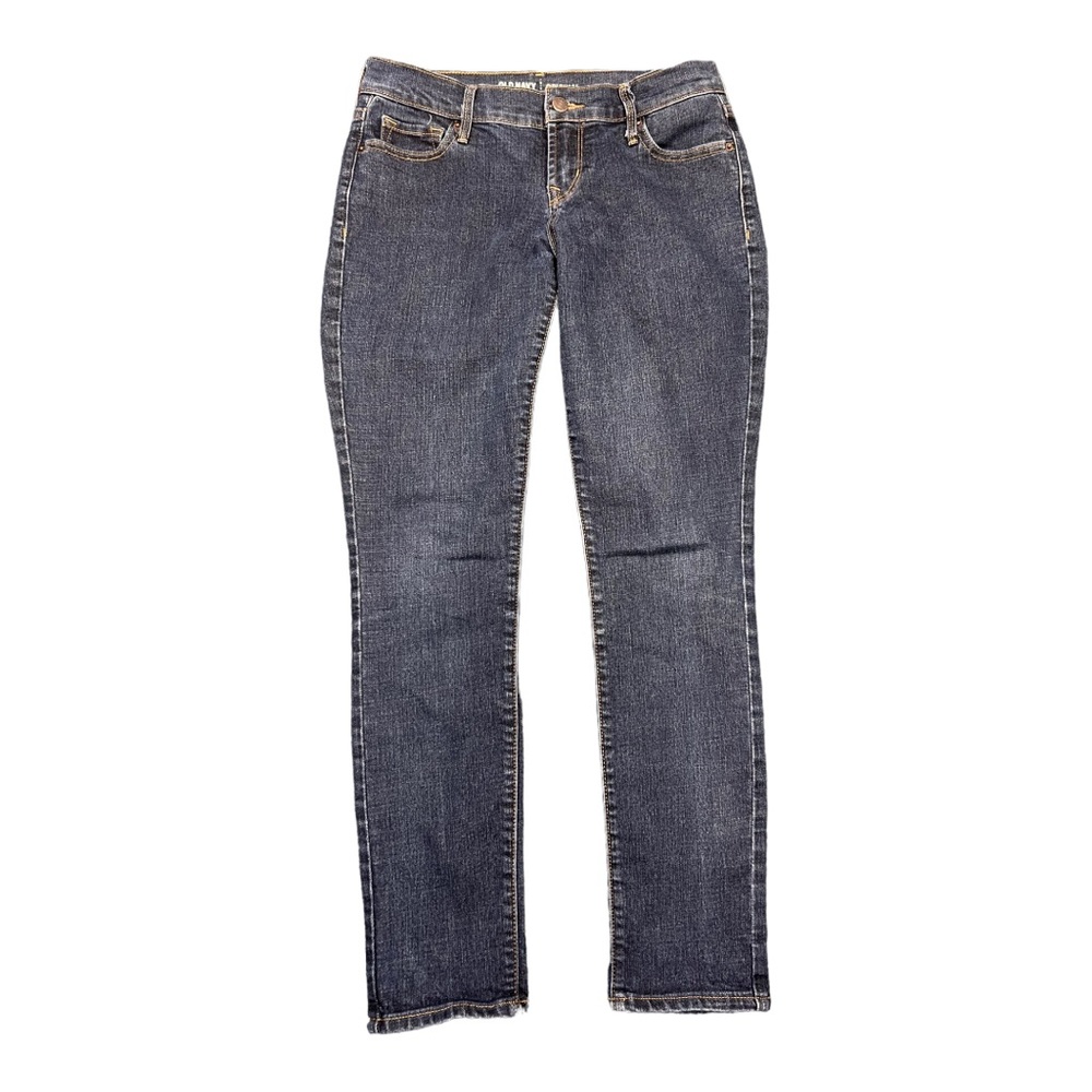 Old Navy women petite size 2 blue jean denim mid rise pants straight leg ankle